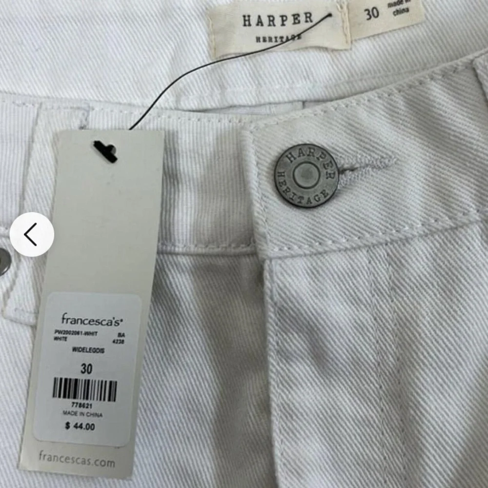 Harper Heritage High Waisted White Denim Jean Shorts Size 29 High Rise